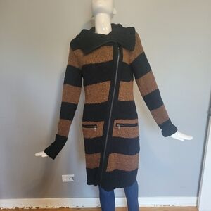 Le Chateau Long Zip Striped Sweater, BNWT, Size M